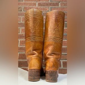 Vintage Campus Frye Leather Boots size 10 Steer Stitching